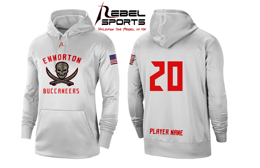 Custom Sublimated White Hoodie-Emmorton - Emmorton Buccaneers - Shop