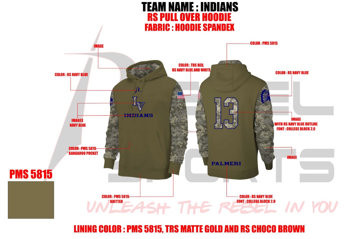 Custom Sublimated Military Hoodie-LV - Lenape Valley - Shop